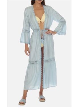 NEW Raviya Swimsuit Coverup Maxi Dress Size XL Swim Cover Up Boho Tiered Kimono